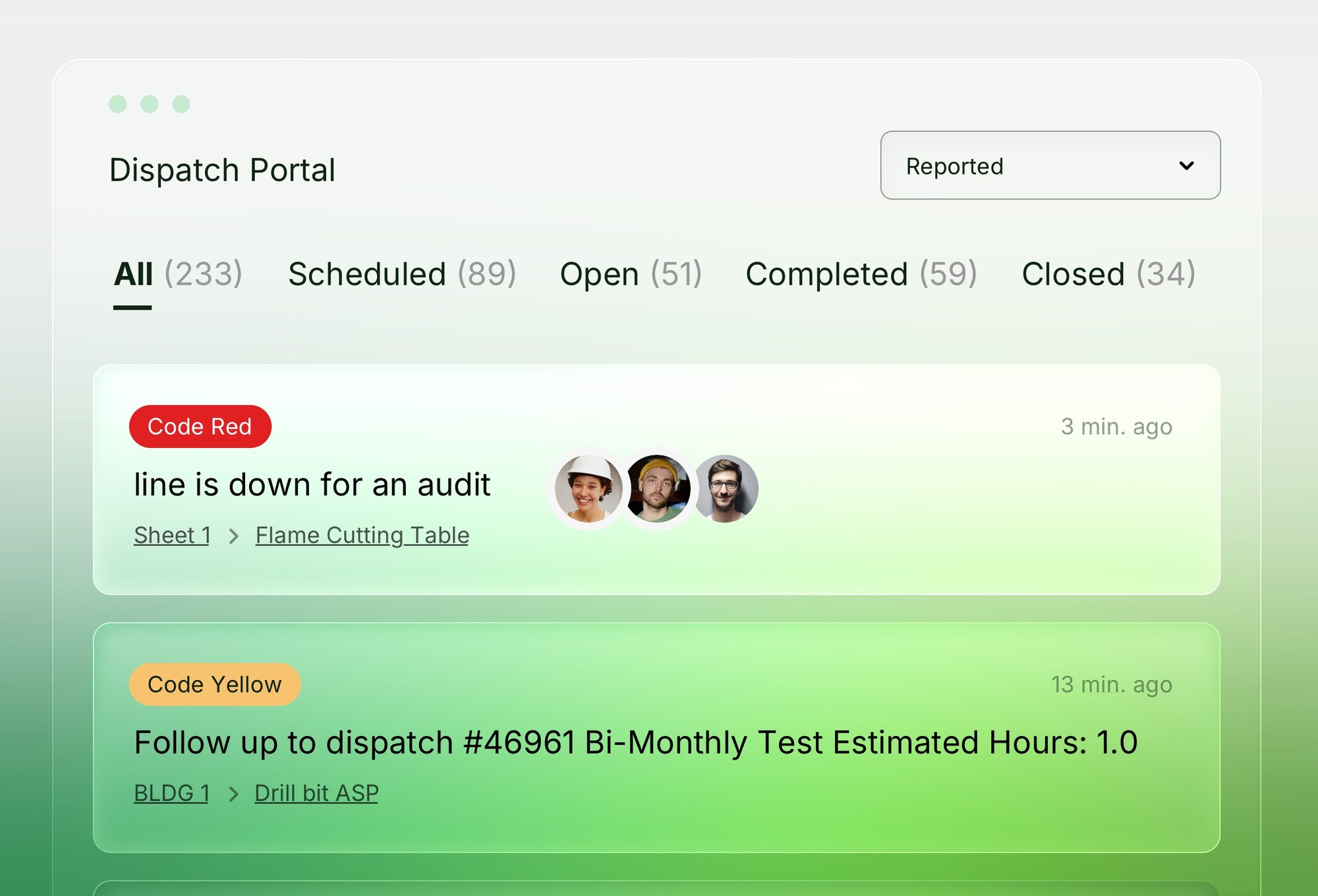 Sorting of alerts