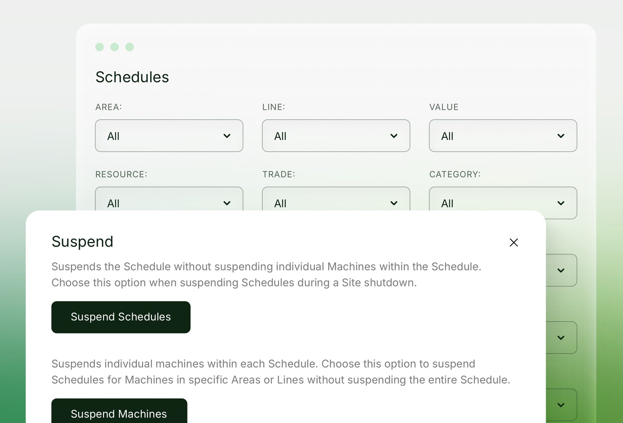 Suspend Resume functionality
