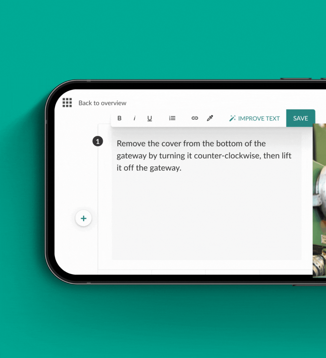 Image of AI-powered task guidance on a tablet.