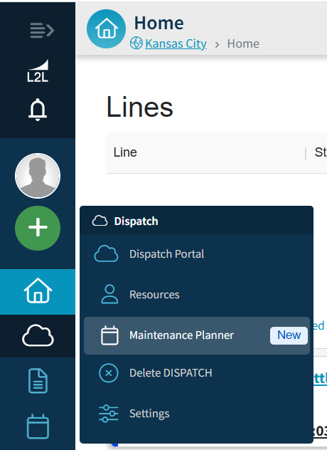 Find L2L Maintenance Planner under the Dispatch menu.